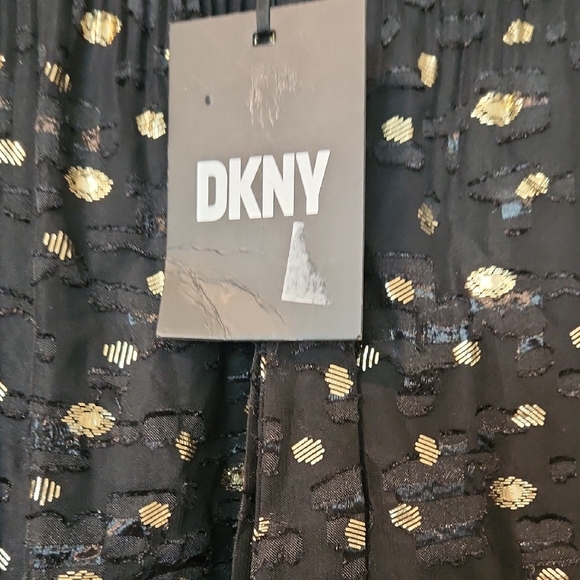 DKNY Long Sleeve Black Dress with Gold Dots - Picture 7 of 7